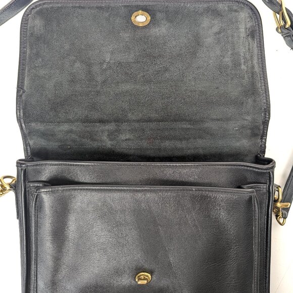 COACH USA Vintage Black Leather Briefcase Shoulder Bag - Made in USA - Picture 12 of 16